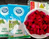 Hình bước làm 1 của món Pudding sữa thanh long đỏ