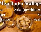 A picture of step 1 of Miso butter scallops.