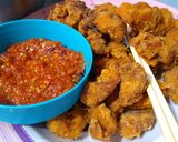 Foto langkah ke 6 dari resep Sepaket nasi daun jeruk+ayam pop corn+sambal korek.