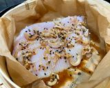 A picture of step 1 of Korean-spiced Ray with Kiwiberry Salad.