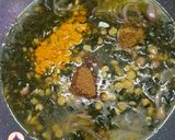 A picture of step 4 of Maharashtrian alu chi patal bhaji.
