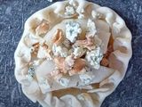 Mini tartines de pera y queso azul