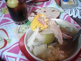Sopa de costilla de res con verduras
