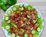 Hình bước làm 4 của món Salad thịt xông khói