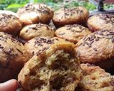 Foto langkah ke 9 dari resep Cake Pisang Tanpa Telur Lembut Berserat.