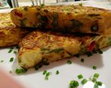Hiszpański omlet ze szparagami krok przepisu 6 zdjęcie