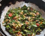 A picture of step 4 of Leafy green (fresh green methi bhaji).