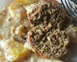 Foto del paso 5 de la receta: Albóndigas gratinadas con salsa blanca y base de papas😎