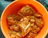 A picture of step 1 of Mughal chicken curry.
