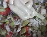 A picture of step 2 of Nacho salad with Ranch Dressing.