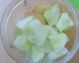 A picture of step 2 of Apricot Cucumber Cooler with Chia Coconut Water.