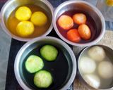 A picture of step 7 of Colourful rasgulla in custard.