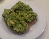 A picture of step 4 of Snack time Spicy Crushed Avocado on wholegrain toast.