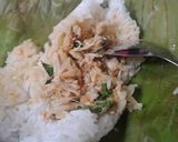 Foto langkah ke 3 dari resep Nasi bakar ayam suwir kemangi.