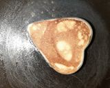 A picture of step 3 of Souffle pancakes (heart shaped).