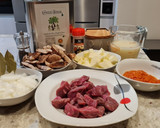 Foto del paso 1 de la receta: Ternera guisada con sitake y calabacín
