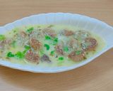 A picture of step 7 of Farali Dumpling in buttermilk sauce.