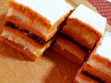 Prăjitură de post(foi cu bulion, crema de griș, dulceața prune)