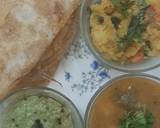 South Indian cuisine platter(dosa,sambar,chutney,potato veggie) recipe step 5 photo