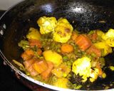 A picture of step 1 of Mix veg pulao.
