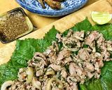 Hình bước làm 5 của món Dê Tía tô áp chảo