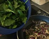 A picture of step 2 of Caramelised onion, spinach and goats cheese tart.