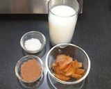 A picture of step 1 of Chikoo choco latte.