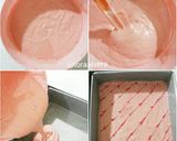 Foto langkah ke 5 dari resep Fermented Cassava Strawberry Cheesecake/Bolu Tapai/Strawberry Cheesecake.
