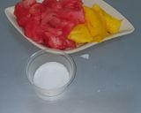 A picture of step 1 of Mango and watermelon smoothie.