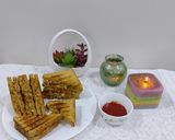 A picture of step 7 of Chicken and veg cheese grilled sandwiches.