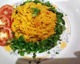 A picture of step 5 of Mix vej. Besan pulav.