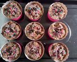 Gambar langkah 6 resipi Puding Roti Coklat Mini.