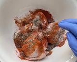 A picture of step 1 of Crispy and Juicy Fried Chicken and Fried Chicken Burger.