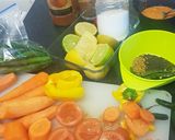 A picture of step 1 of Carrots and green chillies relish.