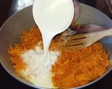 A picture of step 1 of Gajorer sandesh.