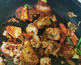 A picture of step 2 of Seafood Paella.