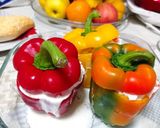 Foto del paso 4 de la receta: Pimientos tricolor rellenos con pavo y queso azul