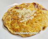 A picture of step 4 of Spanish Potato Omelette with Ham and Cheese.