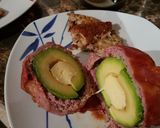 A picture of step 7 of Avocado Stuffed and Wrapped with Smoked Bacon.