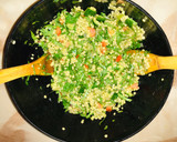 A picture of step 14 of Tabbouleh salad with a twist.