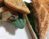A picture of step 2 of Cheese Sandwich with Spinach and Mushrooms.