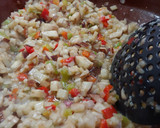 Foto del paso 3 de la receta: Albóndigas de pollo con especias de Fajita y salsa de tomate mediterránea, berenjena y bacon