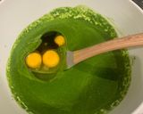 A picture of step 2 of Spinach and Matcha Pancakes.