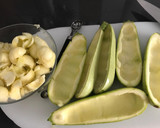 Foto del paso 1 de la receta: Calabacín relleno de atún