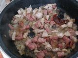 Egytál étel (szalonnás füstölt sonkás, káposzta csirkemell)