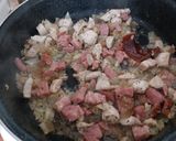 Egytál étel (szalonnás füstölt sonkás, káposzta csirkemell) recept fázis 1 fotója