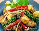 รูปขั้นตอนการทำที่ 6 ของ ผัดฉ่าไข่นกกระทากับอกไก่ทอด