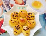 Hình bước làm 8 của món Bánh dứa Đài Loan hình thú.🐟🐻