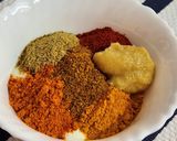 A picture of step 1 of Methi Chicken.