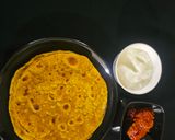 A picture of step 3 of Moong paratha (protein rich).